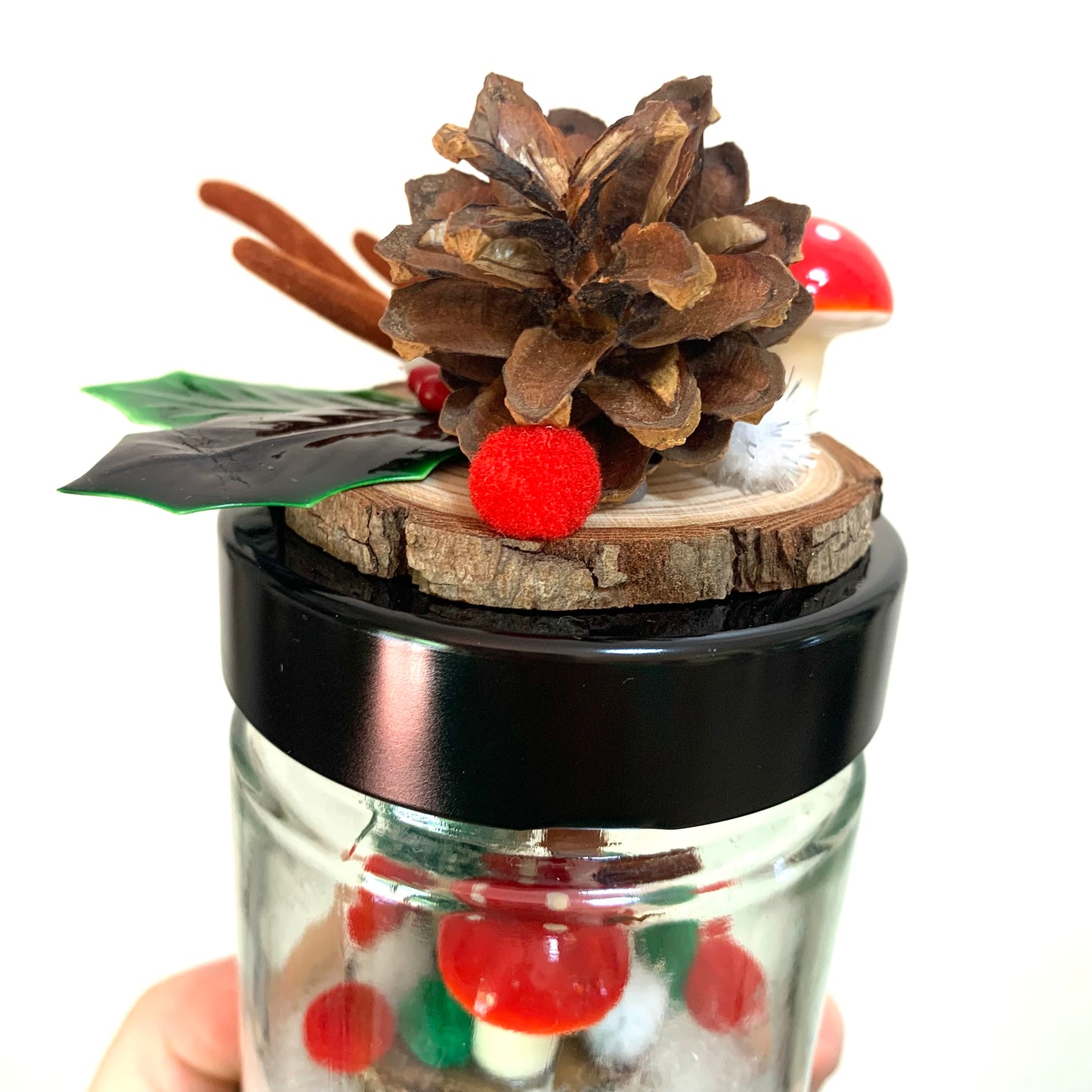 THIS BIRD HAS FLOWN- Christmas Jar Decoration- Small Woodland Antler