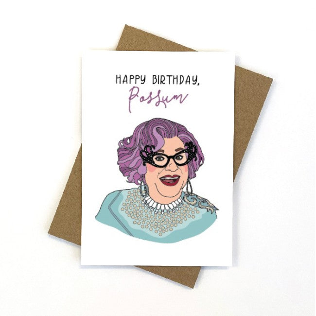 CANDLE BARK CREATIONS - FAMOUS FRIENDS- DAME EDNA- Birthday Gift Card
