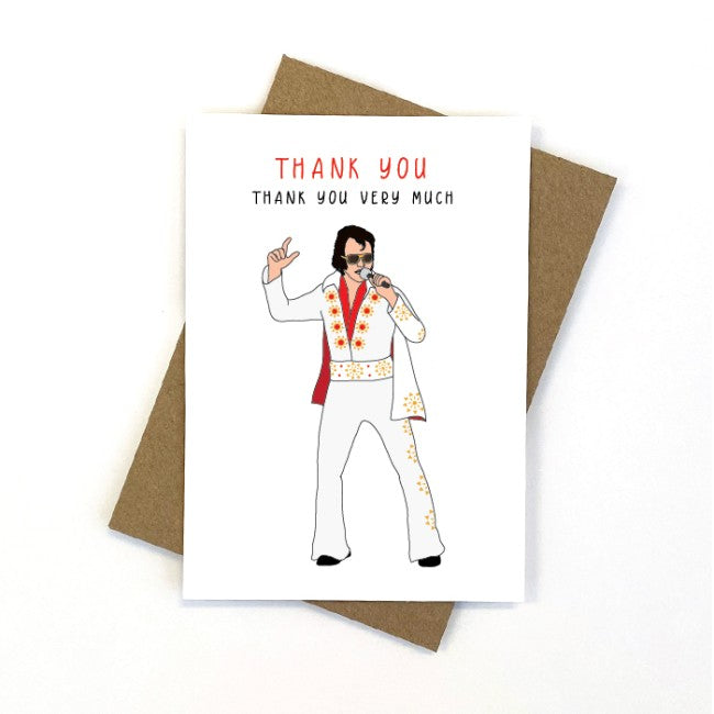 CANDLE BARK CREATIONS - FAMOUS FRIENDS- ELVIS - Thankyou Very Much Card