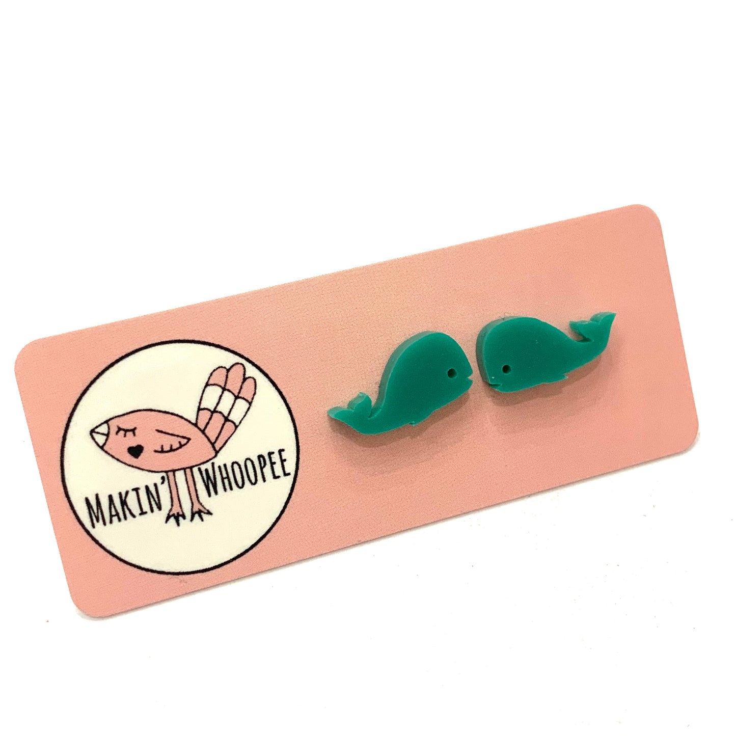 MAKIN' WHOOPEE - Little Critters- "Whale" Stud Earrings - Teal