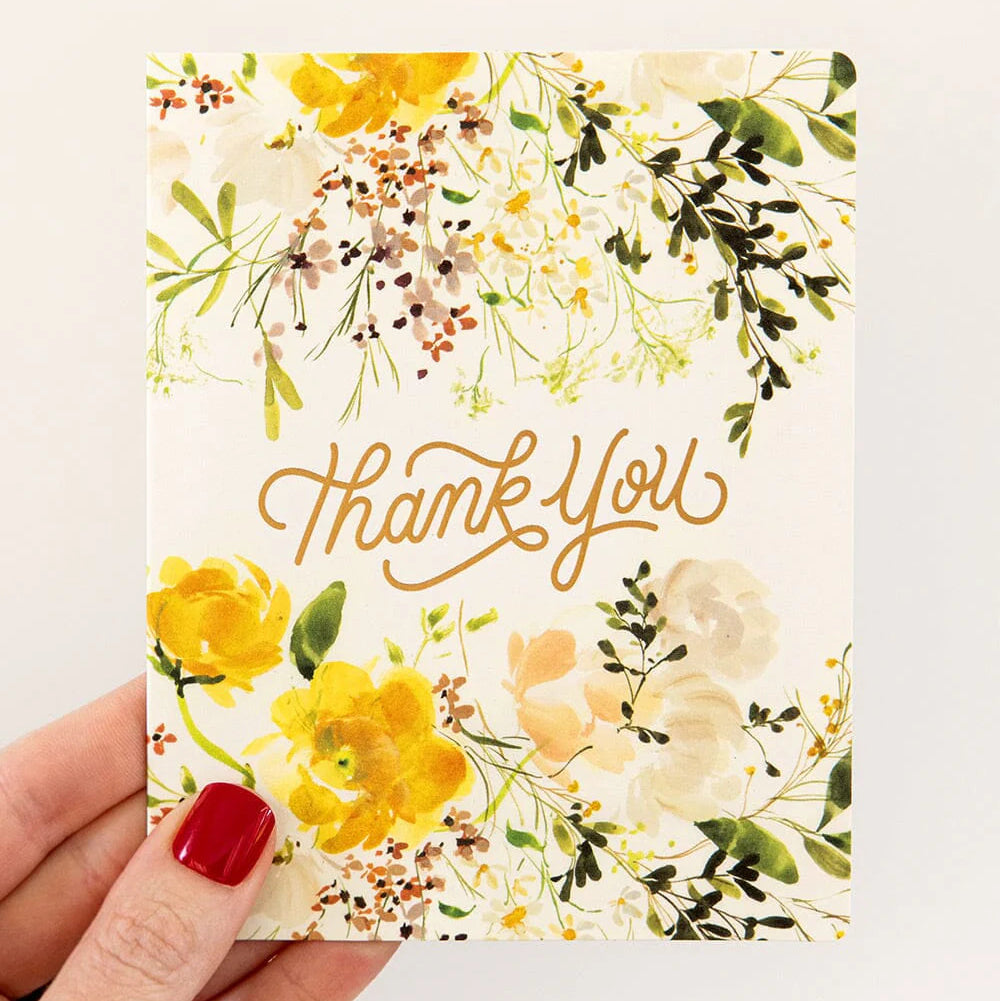 BESPOKE LETTERPRESS - "Thank you - Yellow Ranunculus" Greeting Card