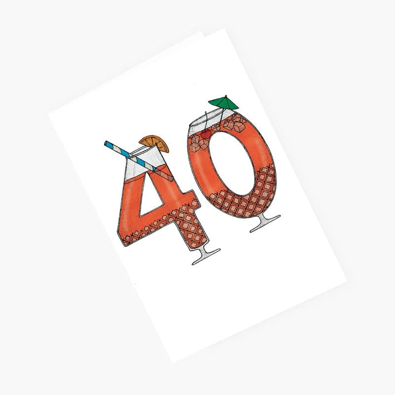 The Nonsense Maker- Fortieth Birthday Cocktail - 40th Birthday Card
