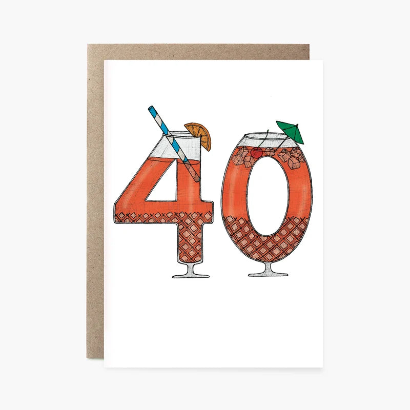 The Nonsense Maker- Fortieth Birthday Cocktail - 40th Birthday Card