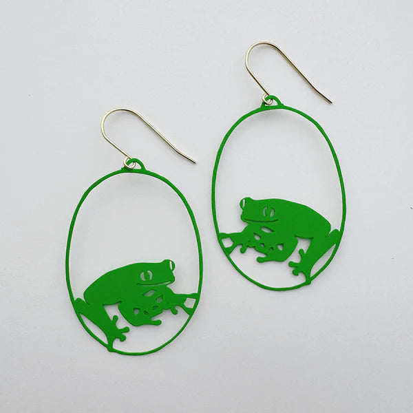 DENZ & CO- Froggy in Green - DANGLE EARRINGS