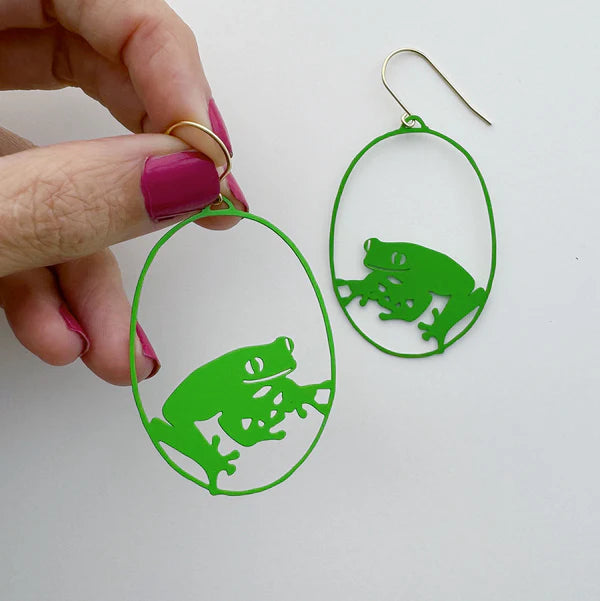 DENZ & CO- Froggy in Green - DANGLE EARRINGS