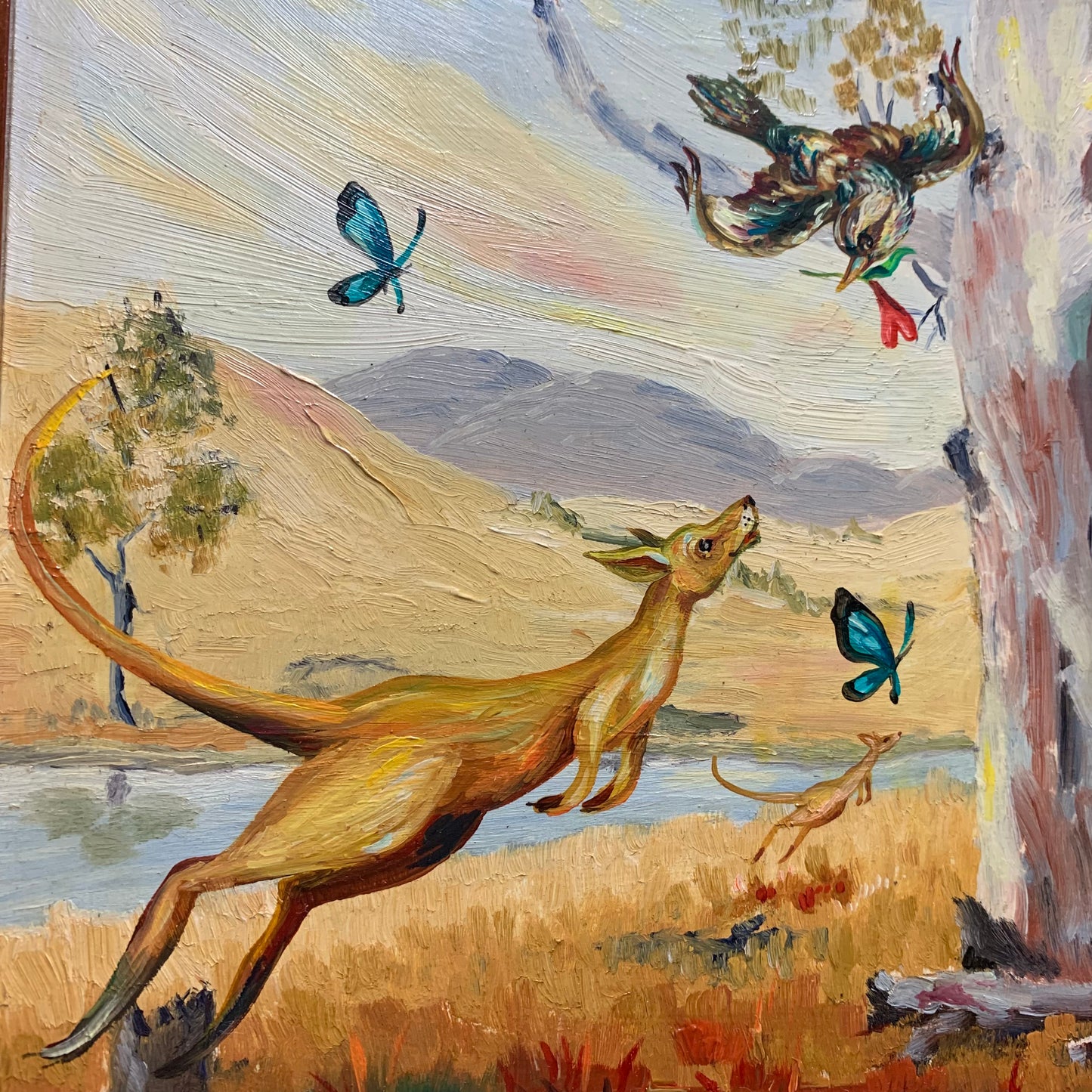 HAYLEY GILLESPIE - REVIVED VINTAGE PAINTINGS- "Hopping Along"