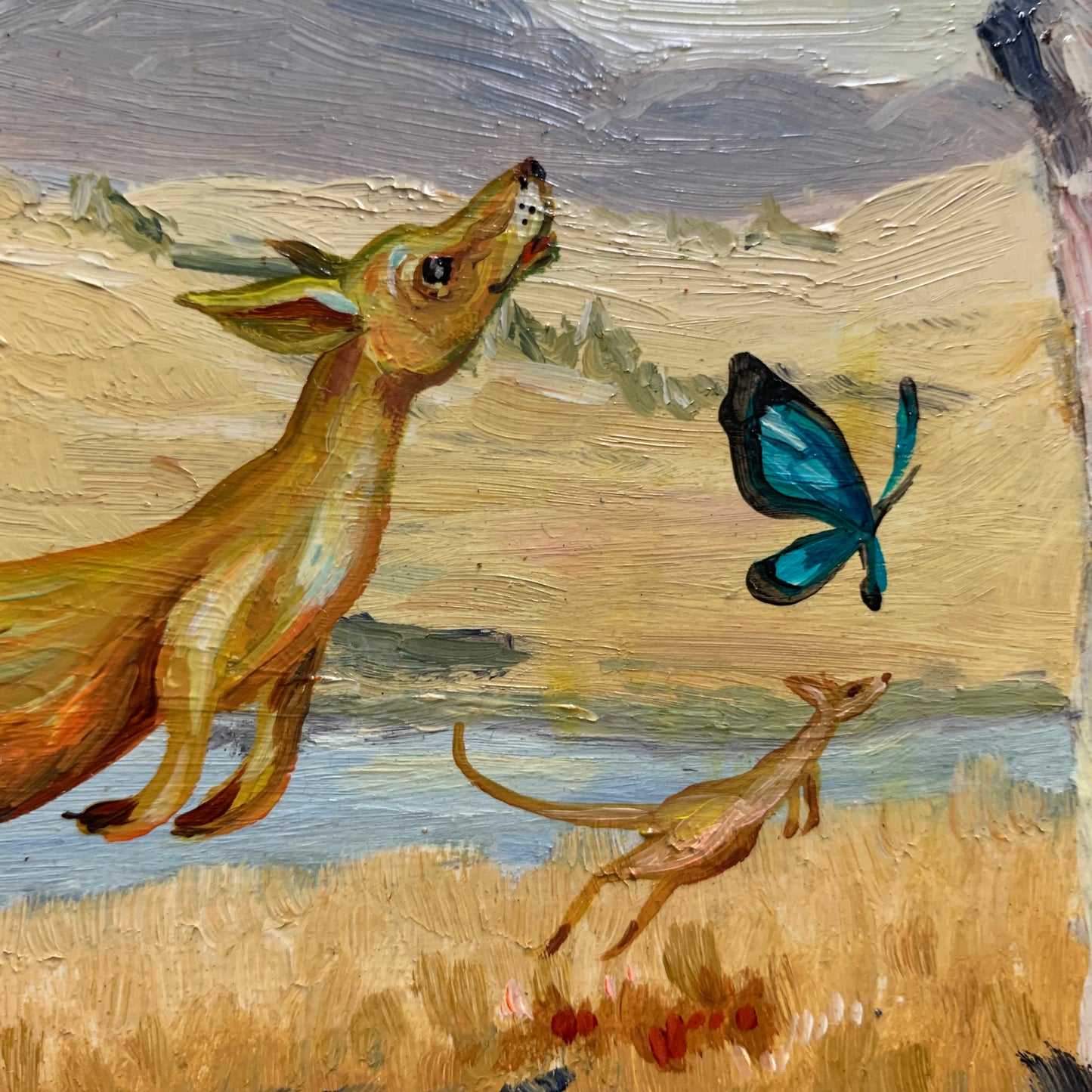 HAYLEY GILLESPIE - REVIVED VINTAGE PAINTINGS- "Hopping Along"