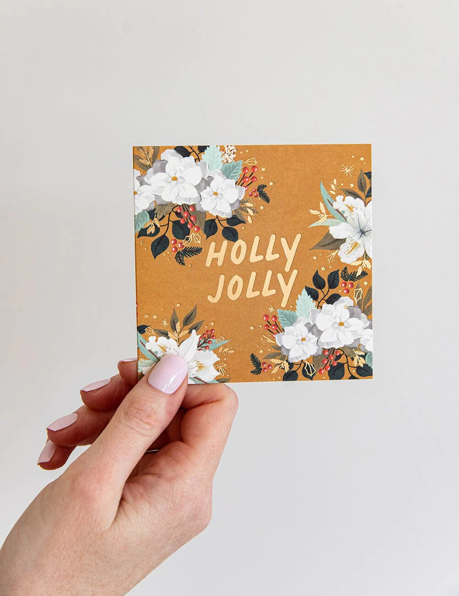 BESPOKE LETTERPRESS - "Holly Jolly" Small Christmas Card