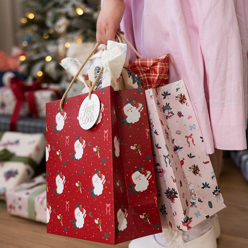 BESPOKE LETTERPRESS - "Christmas Treats" Medium Christmas Gift Bag
