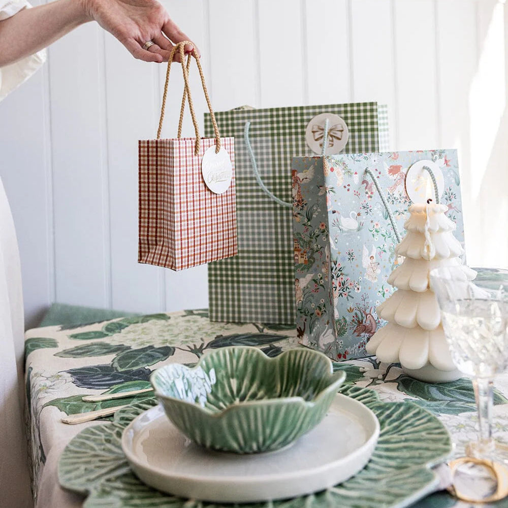 BESPOKE LETTERPRESS - "Red Tartan" Small Gift Bag