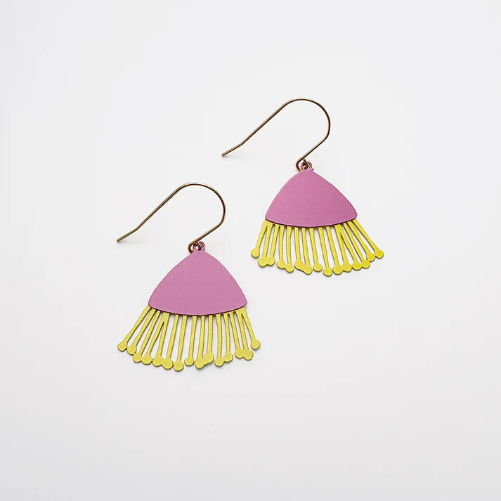 DENZ & CO- Mini Gum Blossom flower earrings in Pink & Yellow - DANGLE EARRINGS