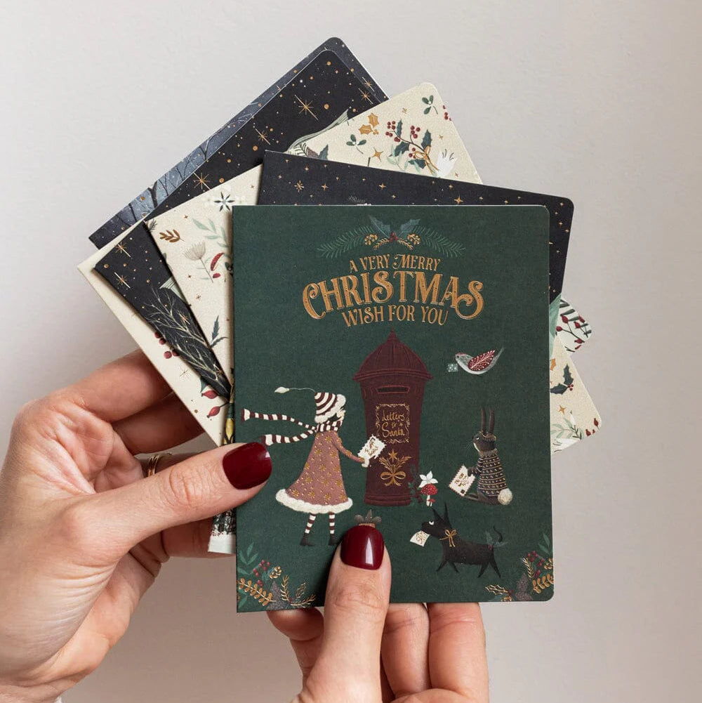 BESPOKE LETTERPRESS - 6 Pack Christmas Card Boxset - "The Christmas Village"