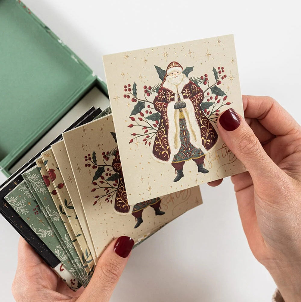 BESPOKE LETTERPRESS - 12 Pack Christmas Small Card Boxset - "The Christmas Village"