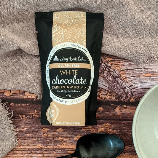 STORYBOOK CAKES - GF White Chocolate Mud Cake in a Mug - GLUTEN FREE