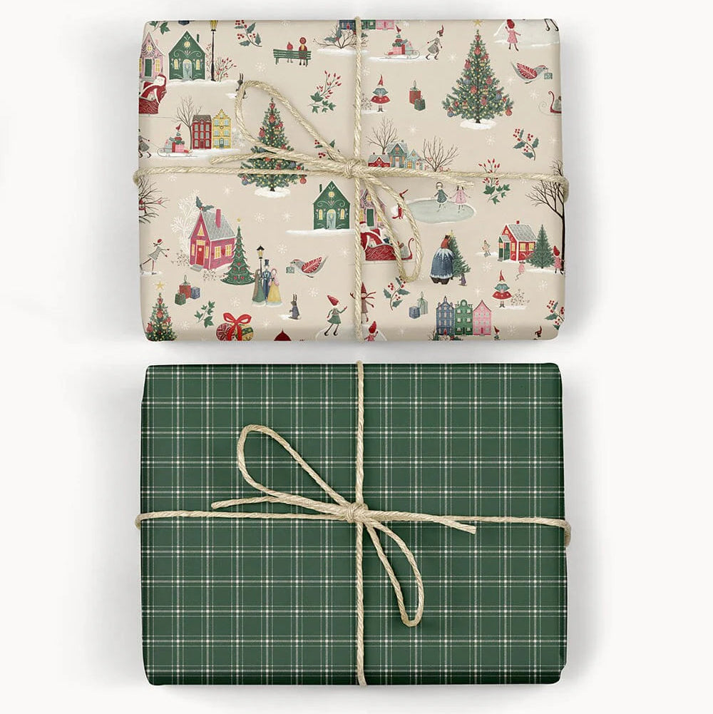 BESPOKE LETTERPRESS - Christmas Winter Wonderland / Spruce Tartan