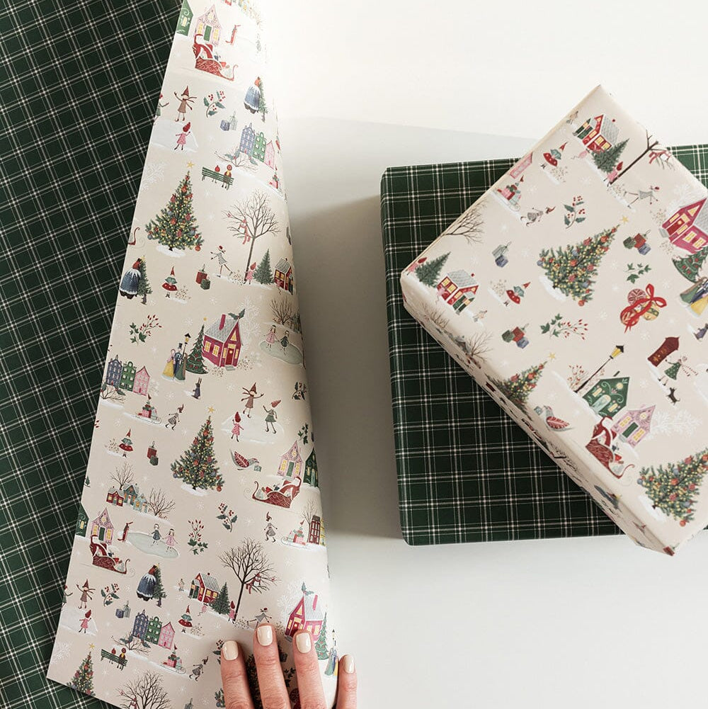 BESPOKE LETTERPRESS - Christmas Winter Wonderland / Spruce Tartan