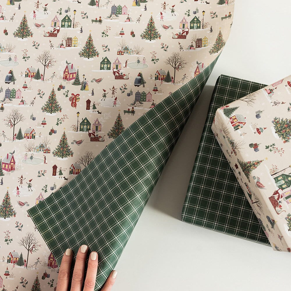 BESPOKE LETTERPRESS - Christmas Winter Wonderland / Spruce Tartan