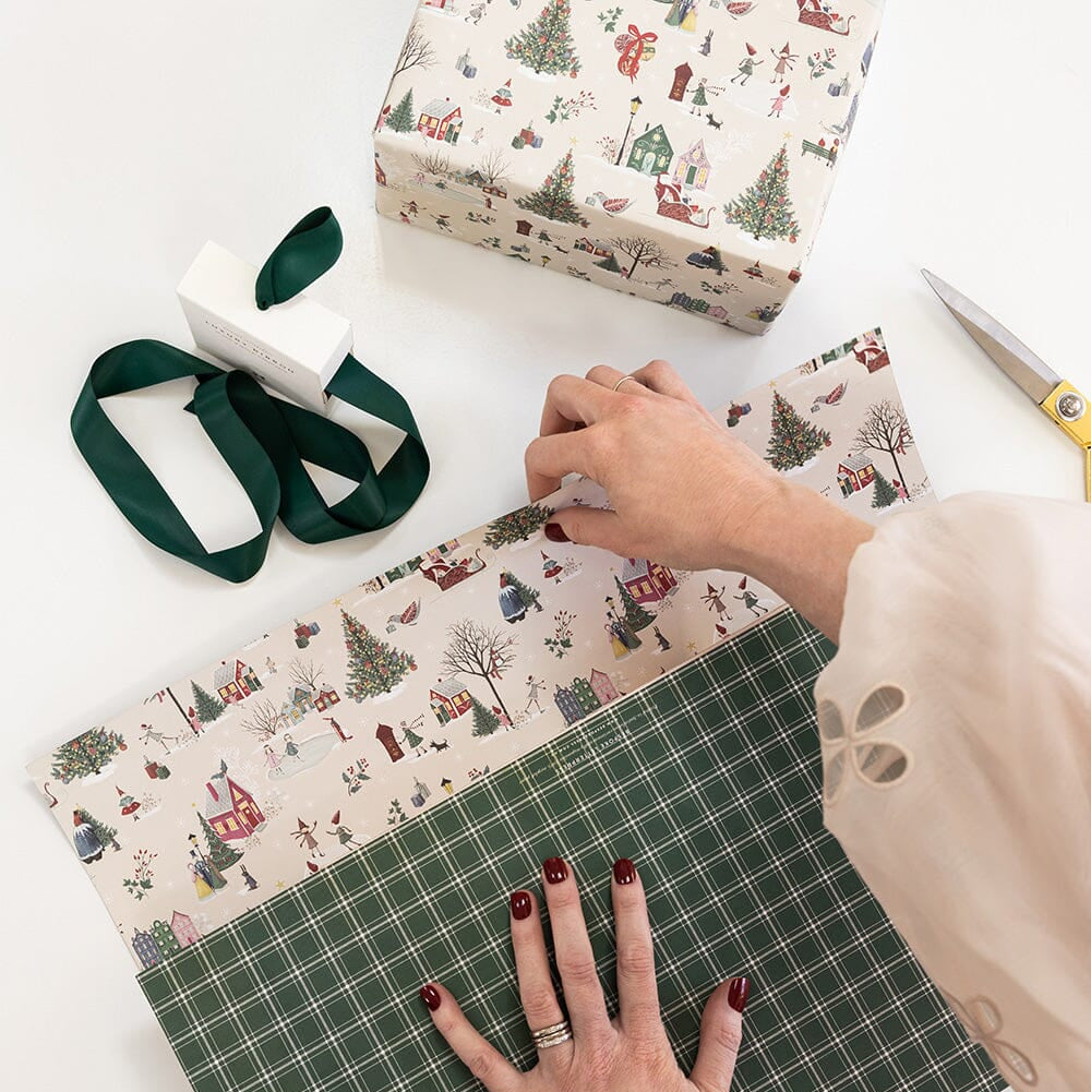 BESPOKE LETTERPRESS - Christmas Winter Wonderland / Spruce Tartan