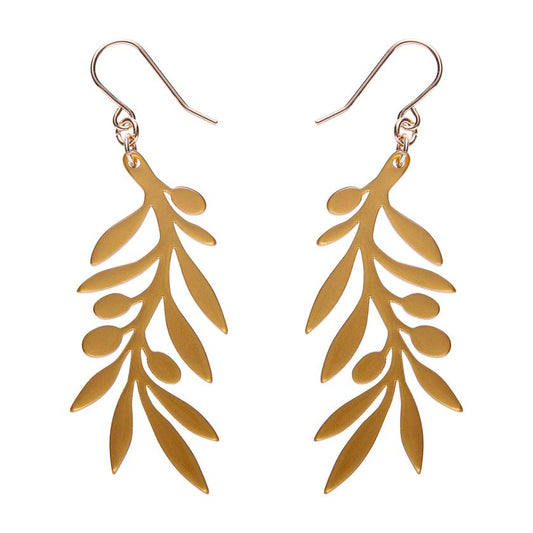 ERSTWILDER - Olive Branch Drop Earrings - Gold - A GREEK ODYSSEY