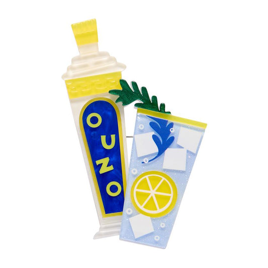 ERSTWILDER - "Opa! Ouzo" Brooch - A GREEK ODYSSEY COLLECTION