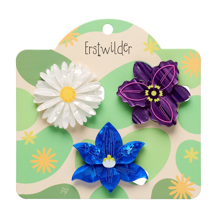 ERSTWILDER - "Assorted Flowers" Hair Clips - ROYAL BOTANIC GARDENS VICTORIA