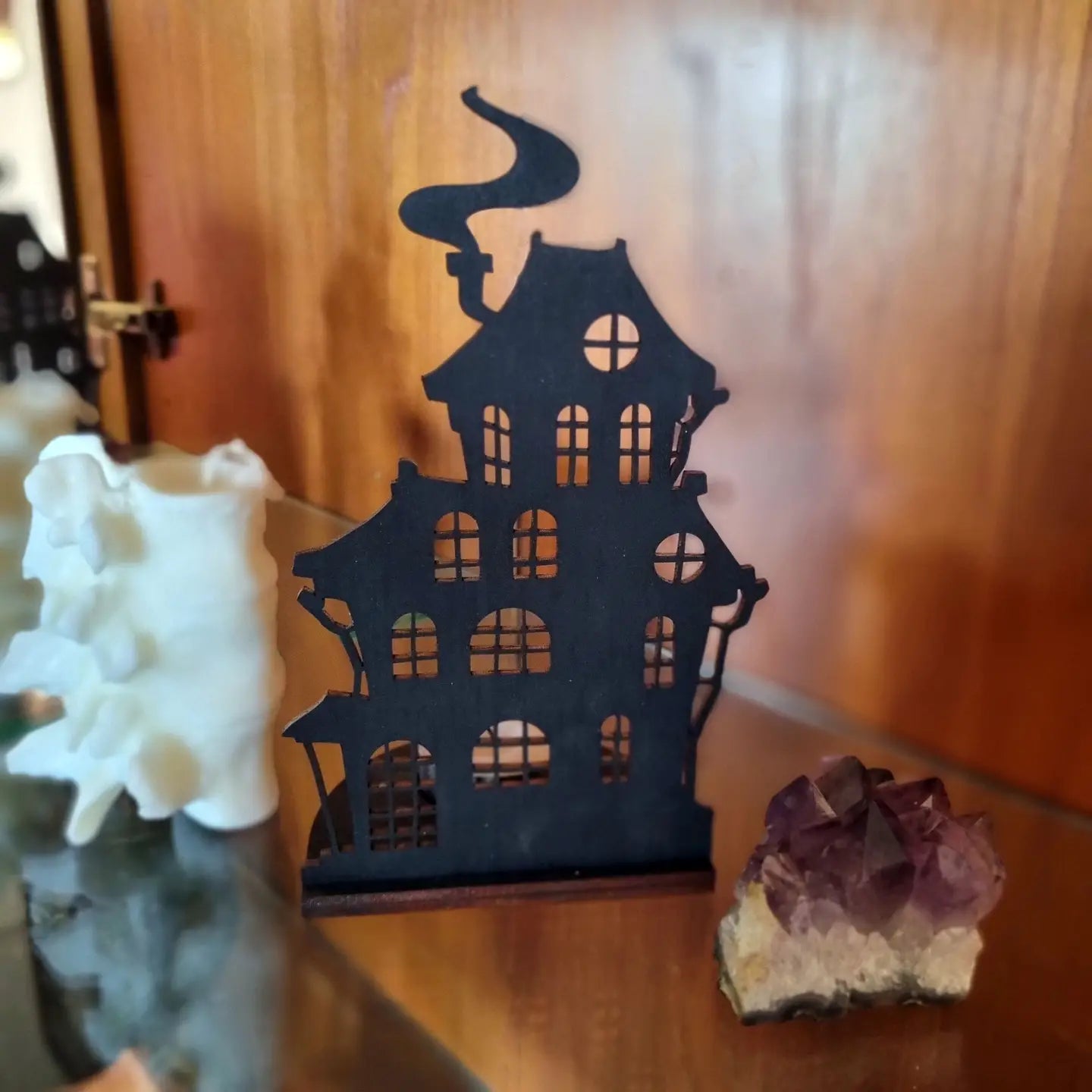 YISKA Haunted House Tea Light Holder