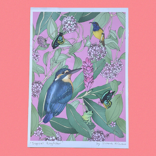 THE SCENIC ROUTE - "TROPICAL KINGFISHER"- A4 ART PRINT