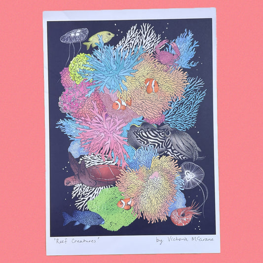 THE SCENIC ROUTE - "REEF CREATURES"- A4 ART PRINT