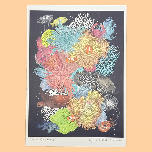 THE SCENIC ROUTE - "REEF CREATURES"- A3 ART PRINT