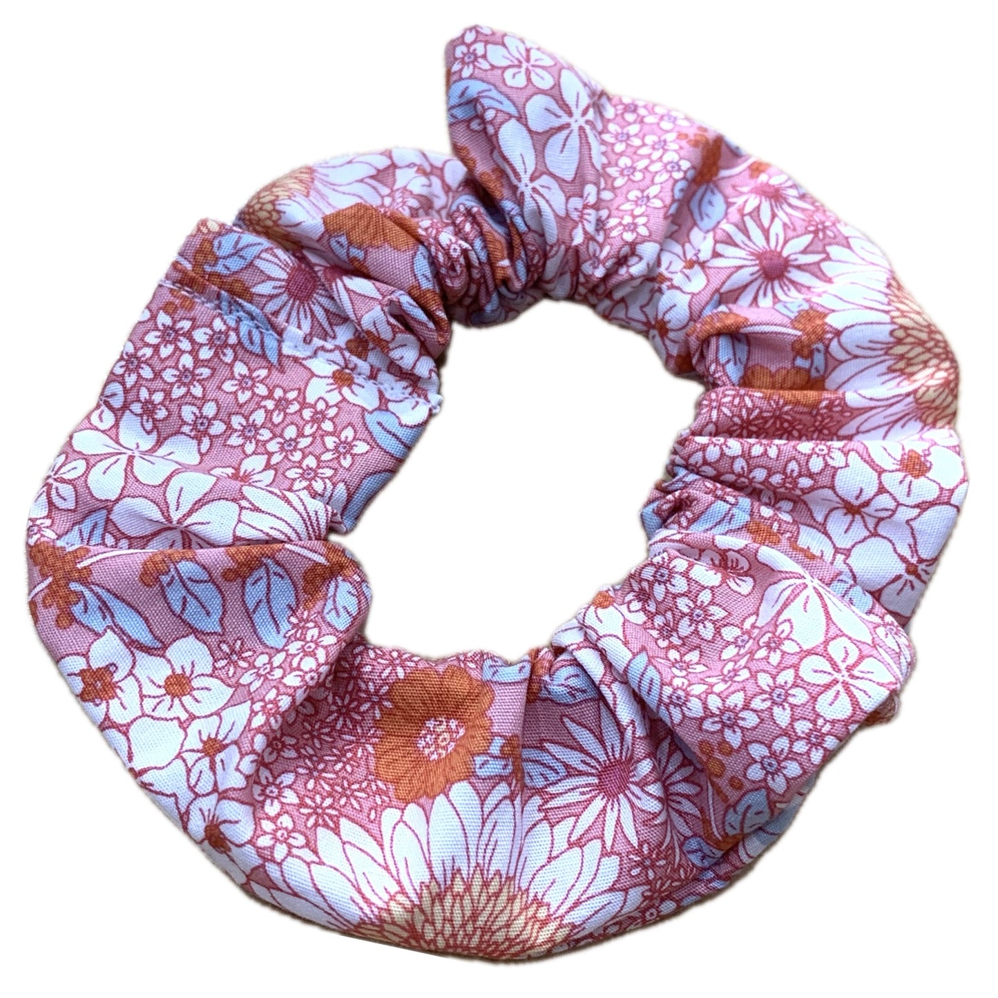 MAKIN' WHOOPEE - "Pink & Blue Floral"  REGULAR SCRUNCHIES