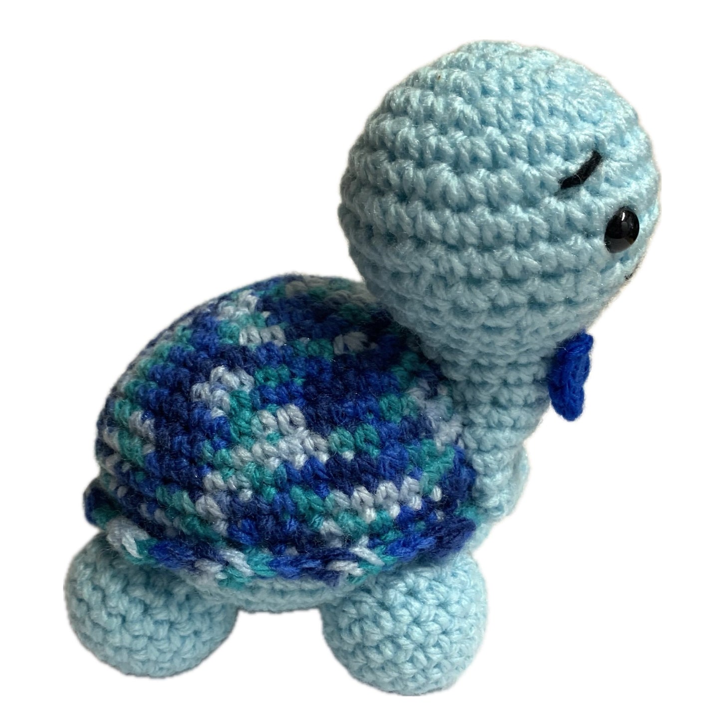 BEAKNITS- CROCHETED BLUE TURTLE- MEDIUM