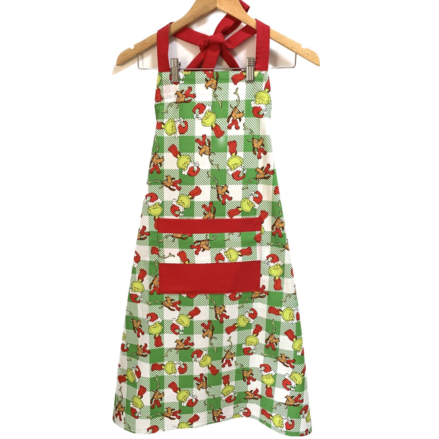 MAKIN' WHOOPEE - "THE GRINCH- Checked" CHRISTMAS APRON