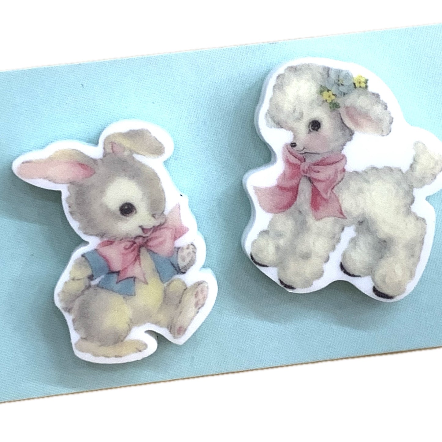 MAKIN' WHOOPEE VINTAGE EASTER STUDS - Bunny & Lamb