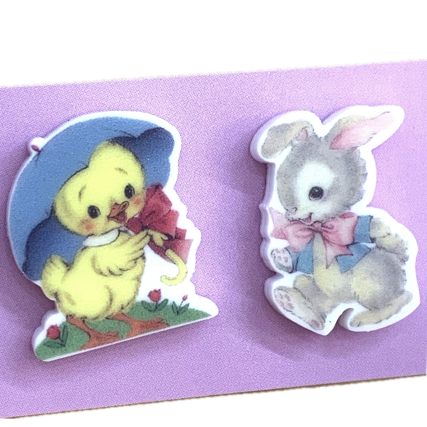 MAKIN' WHOOPEE VINTAGE EASTER STUDS - Ducky & Bunny