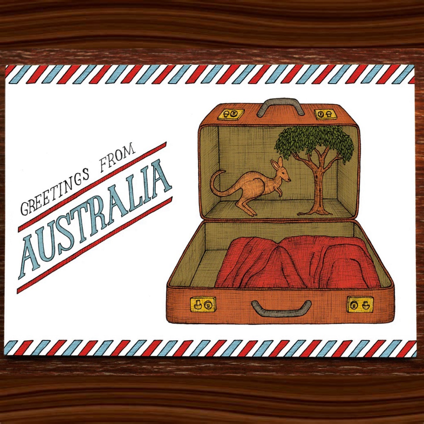 The Nonsense Maker- Kangaroo Suitcase Postcard