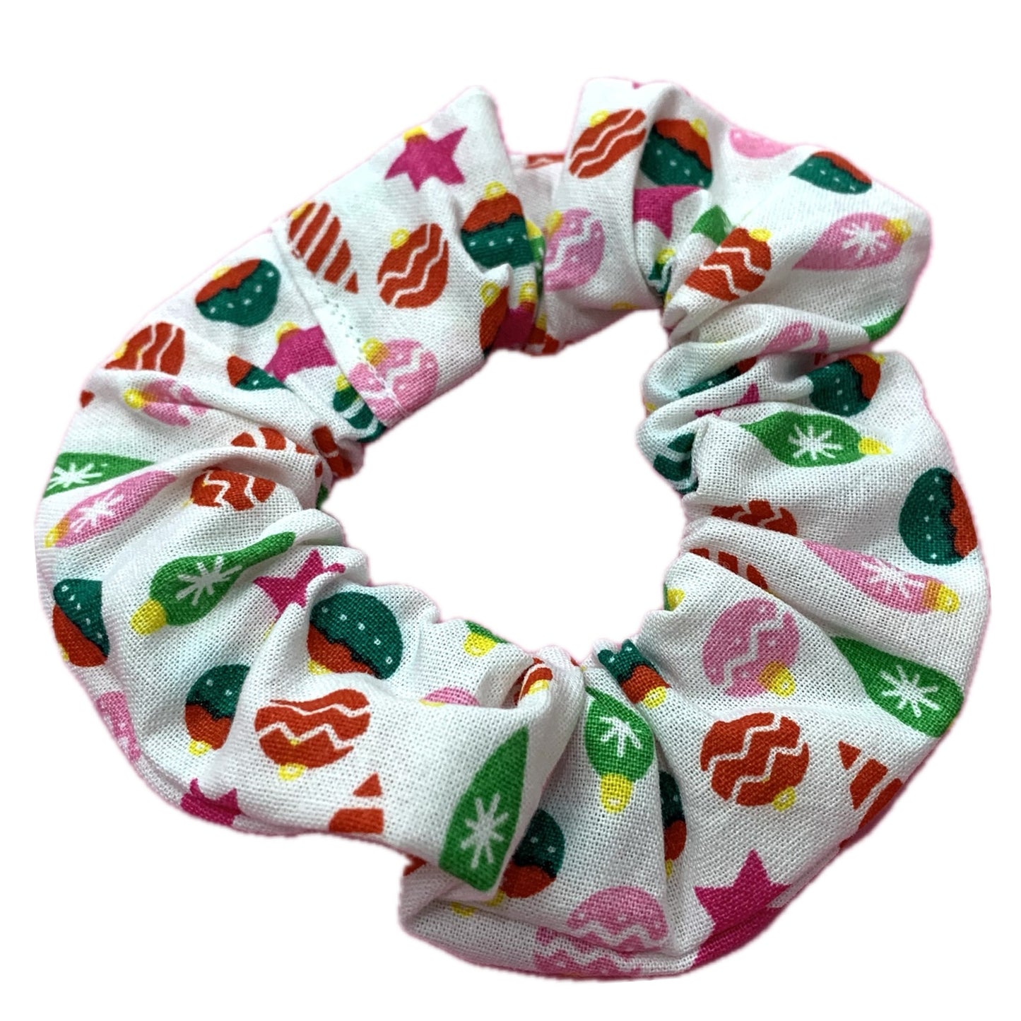 MAKIN' WHOOPEE - Regular "Bright Baubles- White" Christmas Scrunchies