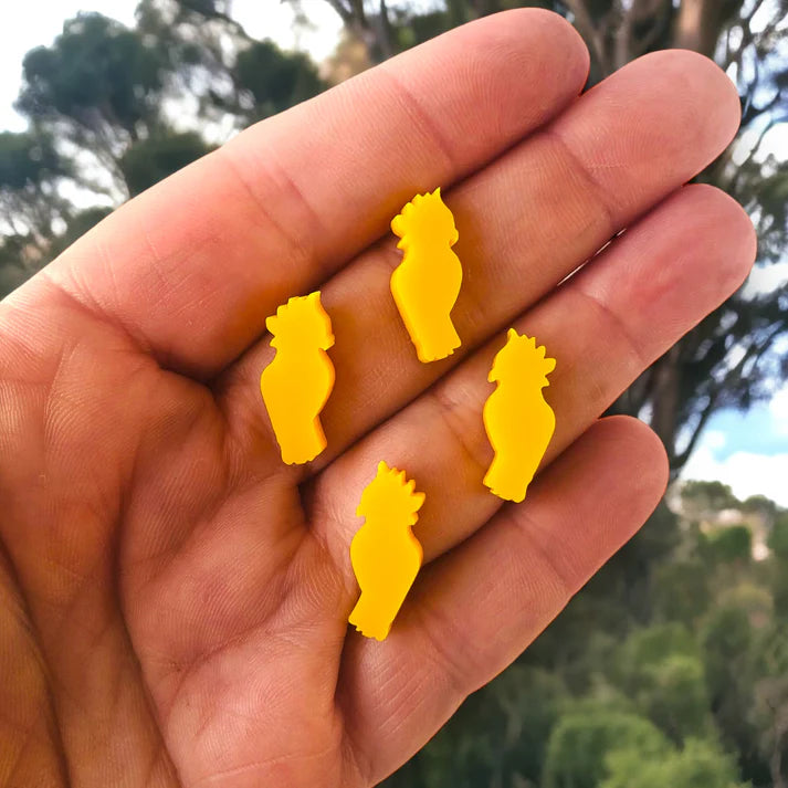 MAKIN' WHOOPEE - Little Aussies- "Cockatoo" Stud Earrings - Sunshine Yellow