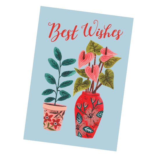 NUOVO - "BEST WISHES" VASES GREETING CARD