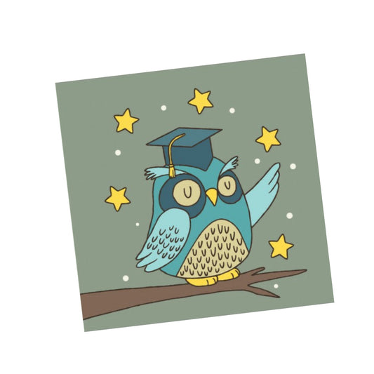 NUOVO - WISE OWL GRADUATION SMALL GREETING CARD