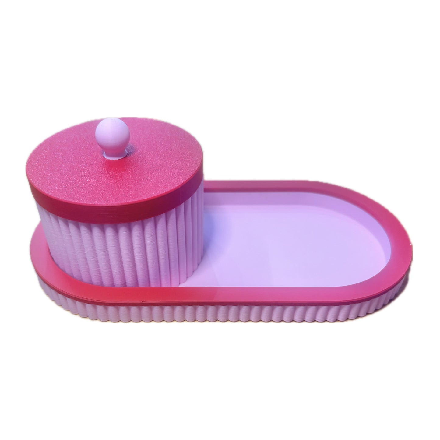 DWAYNSKI.3D - Royal Tray and Bowl Set - Pink and Red
