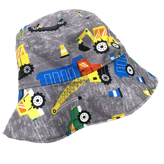 Teacups n Quilts- Trucks & Tractors Fabric Hat- Kids Size Medium