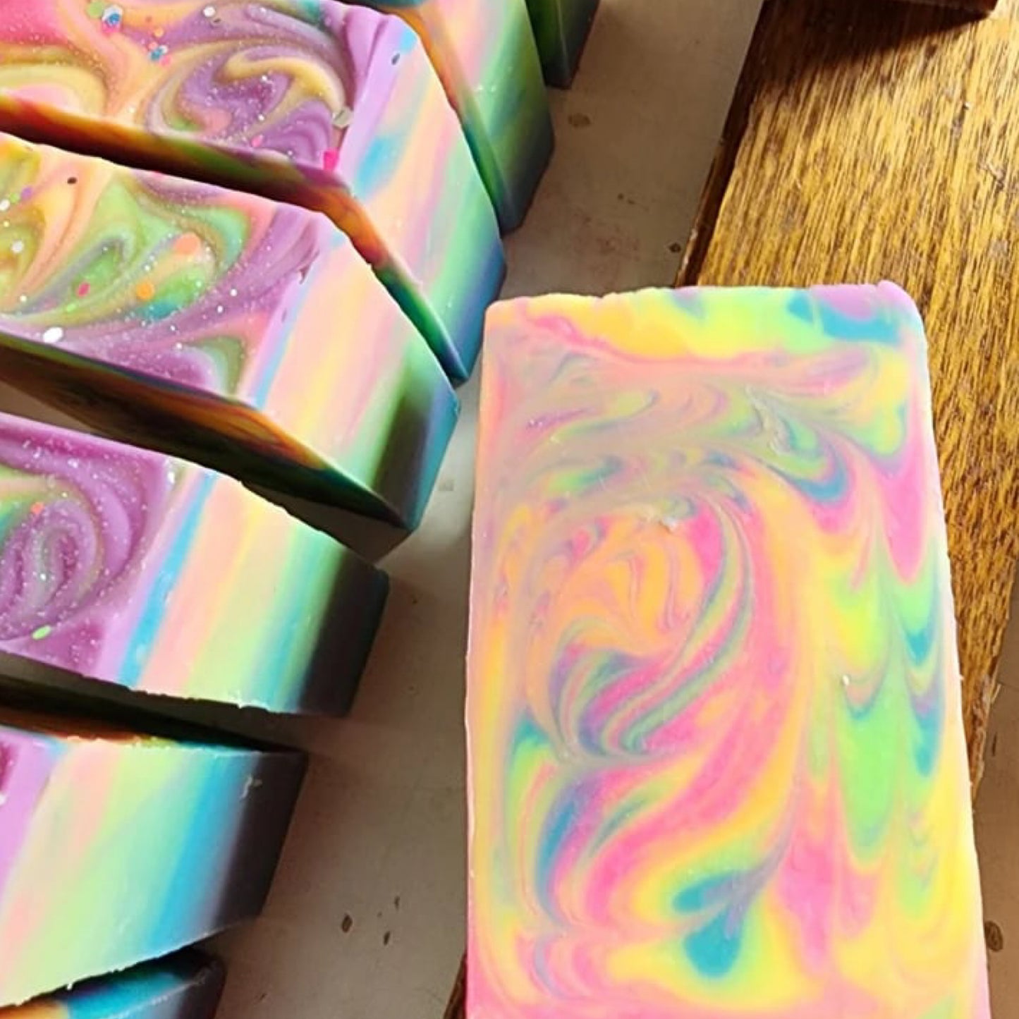 WATERFALL SOAPWORKS- Rainbow Sherbert Handmade Soap