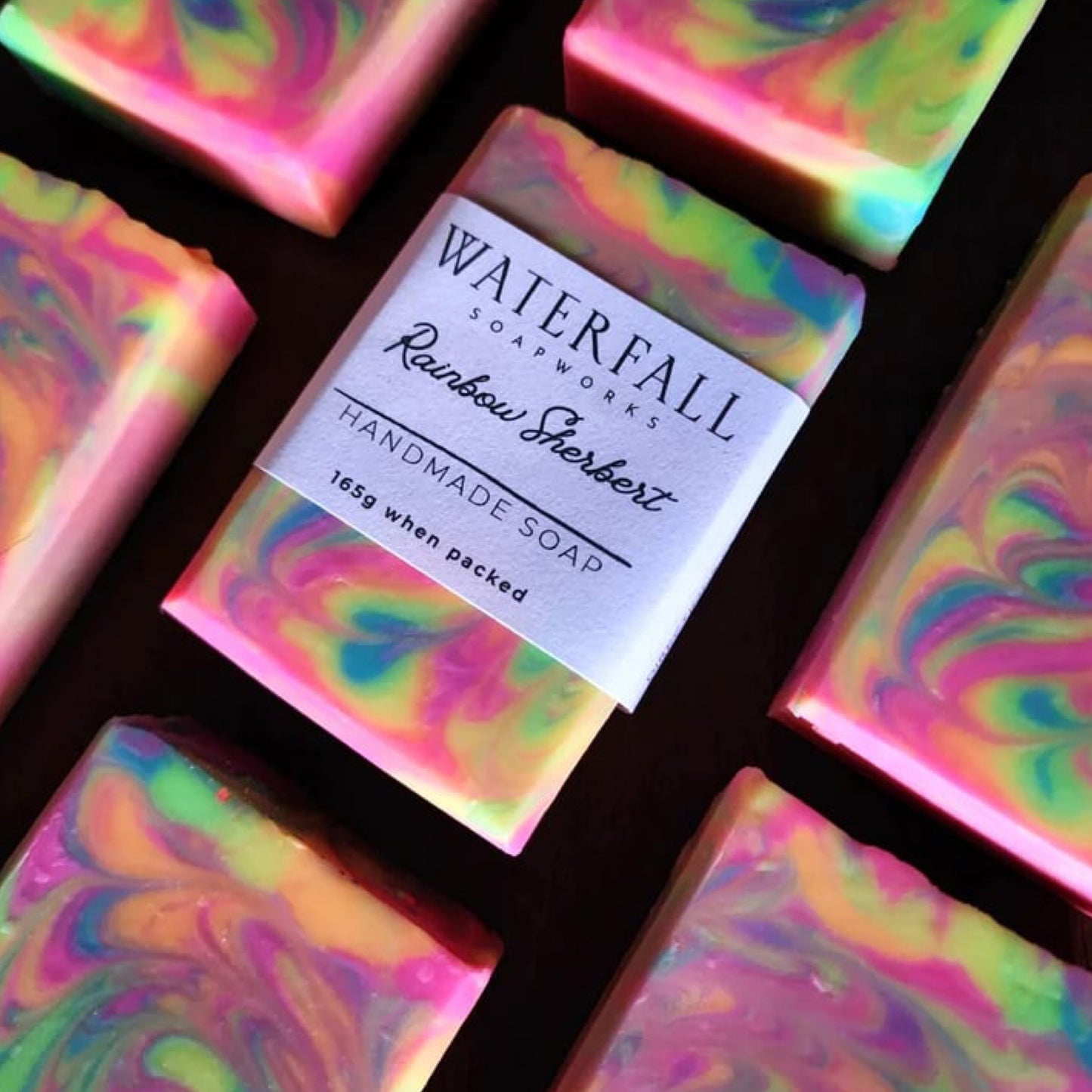 WATERFALL SOAPWORKS- Rainbow Sherbert Handmade Soap