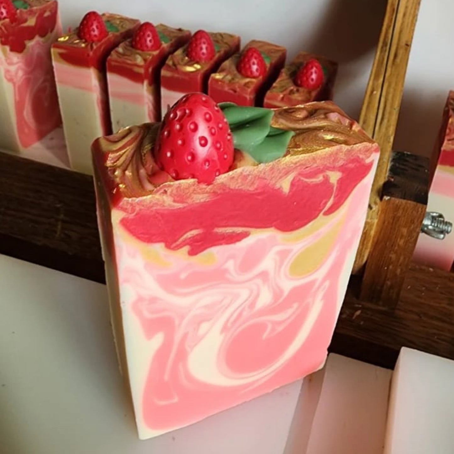 WATERFALL SOAPWORKS- Champagne and Strawberries Handmade Soap