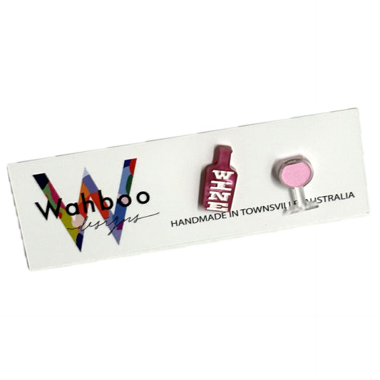 WAHBOO- Wine Stud Earrings