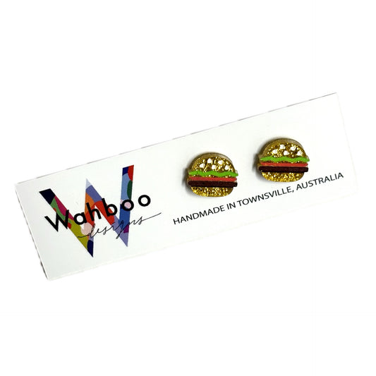 WAHBOO- Burger Stud Earrings