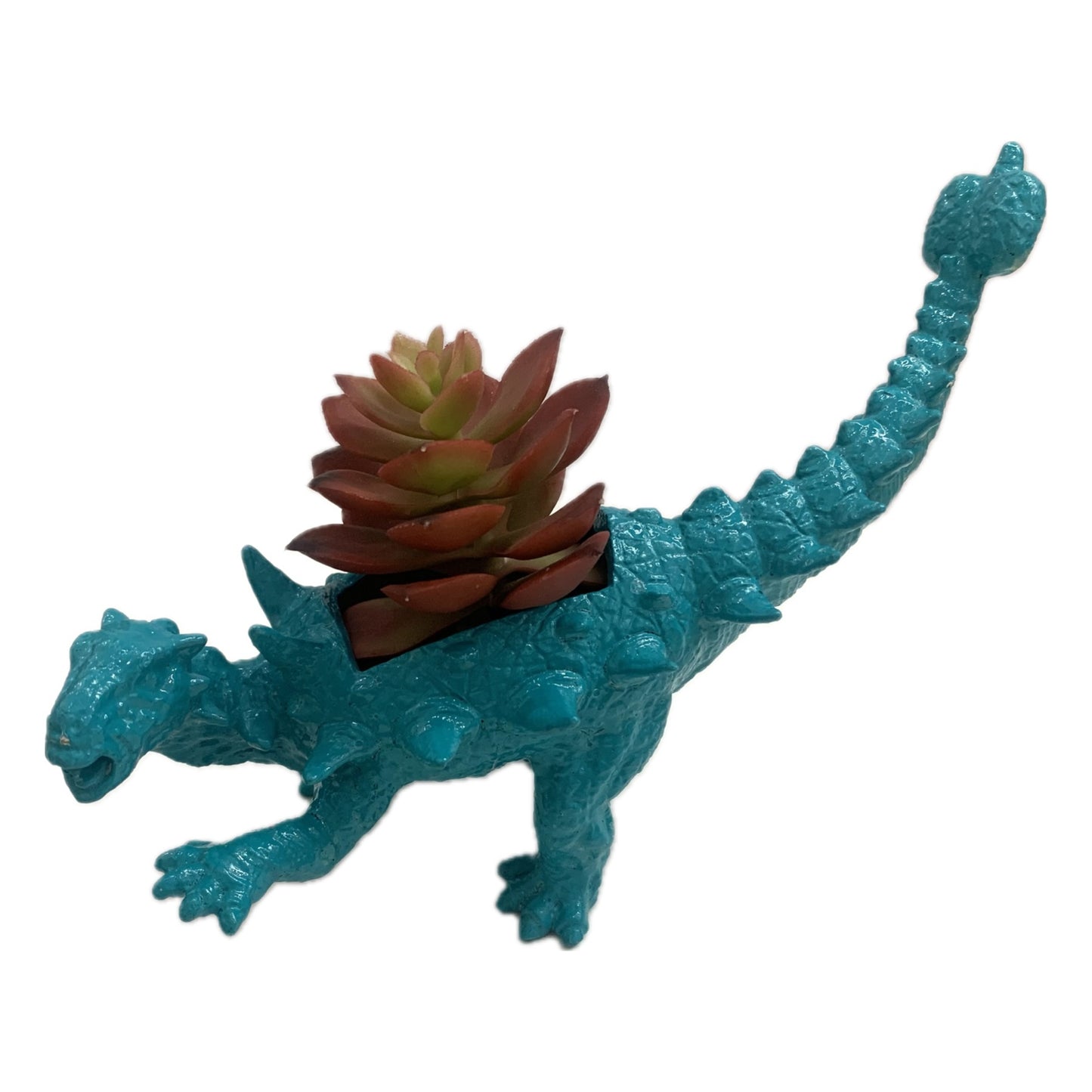 MAKIN' WHOOPEE -  Dino Planters- Turquoise Ankylosaurus