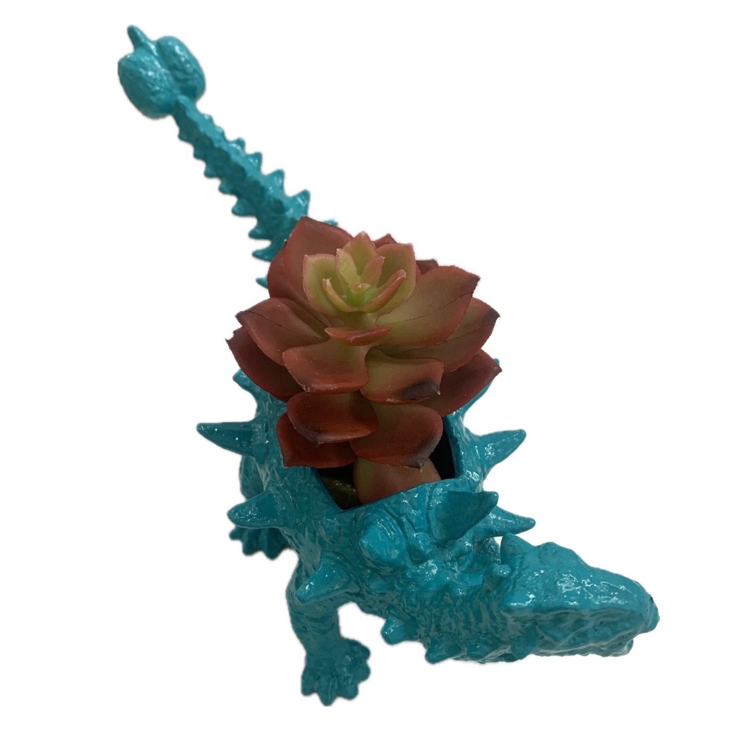 MAKIN' WHOOPEE -  Dino Planters- Turquoise Ankylosaurus