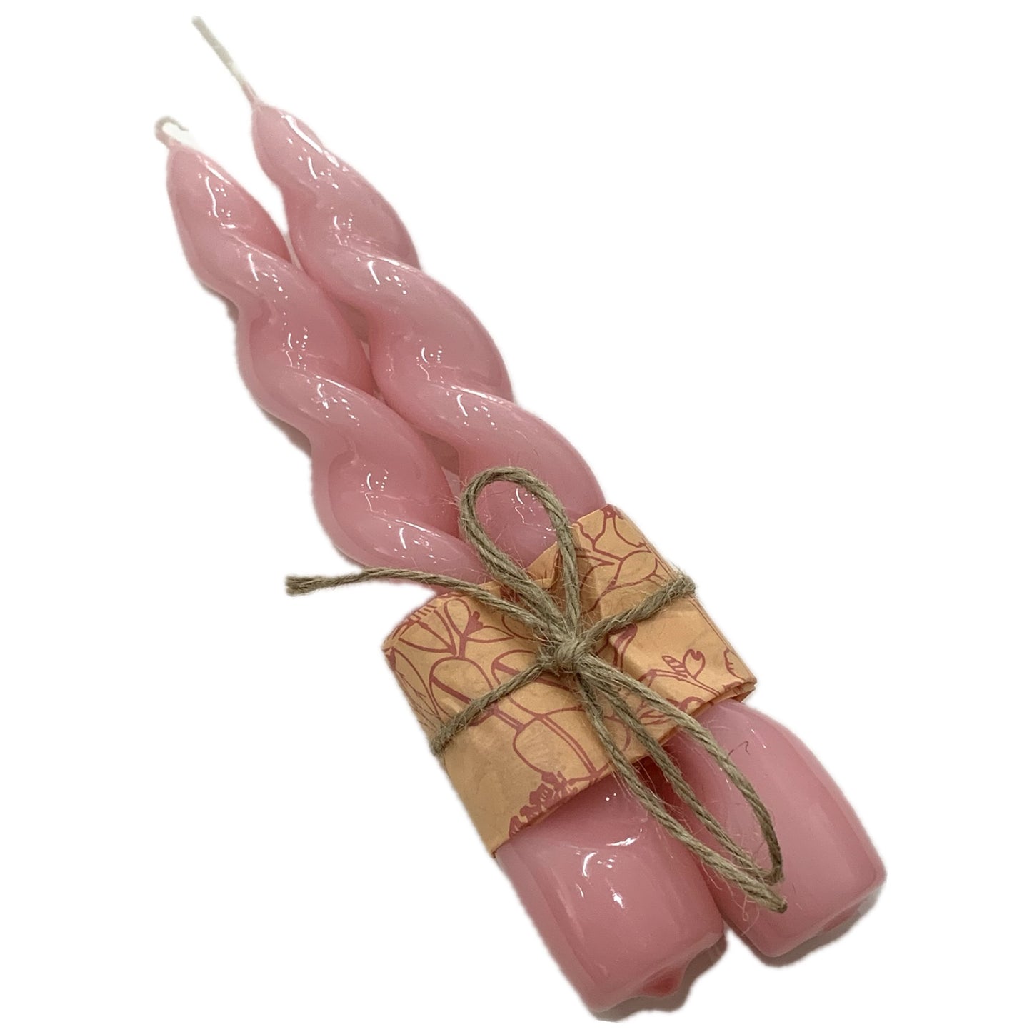 DANCING WITH JUNIPER- Italian Dreams Spiral Candle Set of 2- Pink