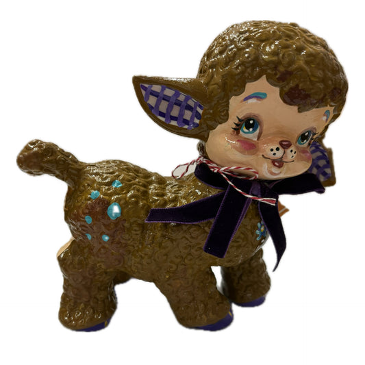 HAYLEY GILLESPIE - "Christmas Lamb" ORIGINAL HAND PAINTED ORNAMENT #1